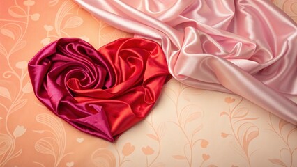 Wall Mural - Heart Made of Shimmering Fabric