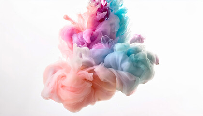 Poster - Ink Swirls Gracefully in Water, Creating Ethereal Clouds of Color and Movement