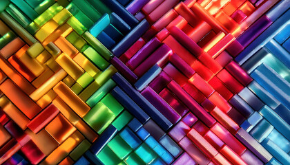 Poster - Vibrant Penrose Tiling Pattern Showcasing Colorful Geometric Arrangements and Intricate Designs