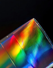 Poster - Polarized Light Dances on Clear Plastic to Reveal Vibrant Rainbow Patterns in Mesmerizing Display