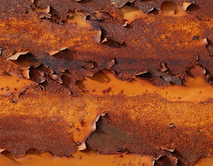 Poster - Rusty Metal Surface Showcases Intricate Patterns of Oxidation and Decay