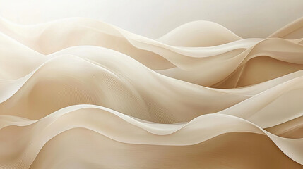 Wall Mural - Beige background with soft gradient and wavy lines creating an elegant and modern design for various creative applications and graphic projects Background