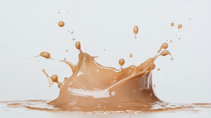 Poster - A swirl of melted caramel bursts joyfully against a clean white backdrop, creating an inviting and luscious display of color and texture that tantalizes the senses and evokes warmth