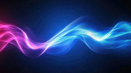 Poster - Abstract motion waves in blue and pink gradients, giving off a modern and futuristic feel.