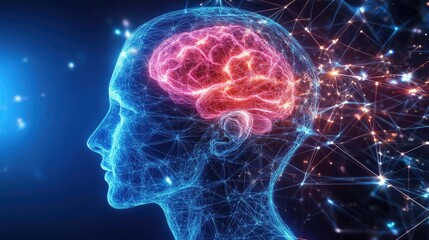 Poster - Abstract futuristic digital transformation background with AI-driven big data insights.
