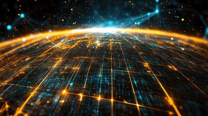 Poster - AI-powered economic growth, seamless financial data networks securing real-time transactions.