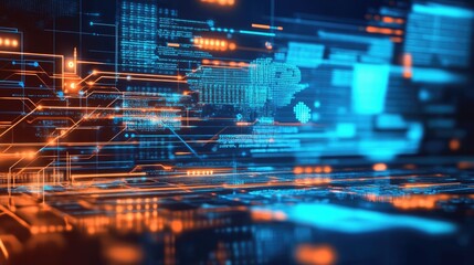 Poster - AI-powered financial connections, seamless digital transactions linking global businesses.