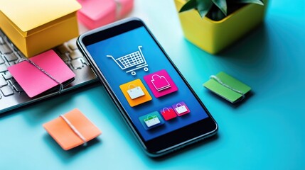 Poster - AI-powered recommendation engine in a mobile commerce platform, customized shopping suggestions for a seamless experience