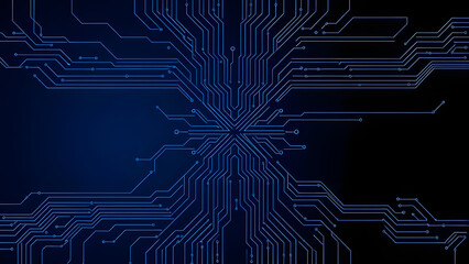 Abstract blue technology backgrounds with star patterns, digital designs, and network connections