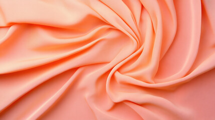 Wall Mural - Bohemian background, Soft coral fabric elegantly draped, showcasing texture and color depth.