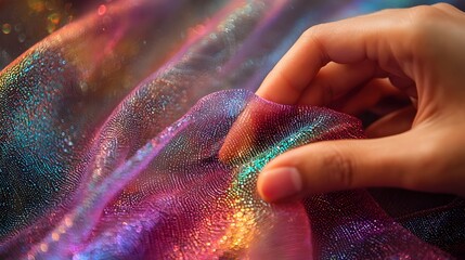 Poster - Vibrant and Ethereal Holographic Textures Explored for Innovative Conceptual Fashion Design and Apparel Collection