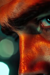 Poster - A blurred out background surrounds the intimate detail of a single human eye