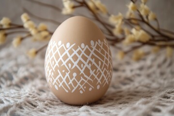 Poster - A painted egg sits on top of a table, ready for display