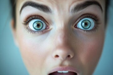 Aufkleber - a close-up view of a woman holding a toothbrush in her mouth, focused on oral hygiene