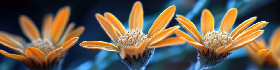 Poster - A close-up shot of a cluster of bright orange flowers, ideal for use in designs requiring a pop of color