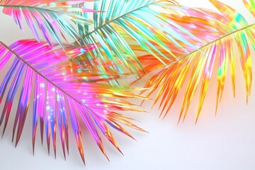 Aufkleber - Palm tree leaves up close, natural texture and patterns