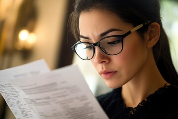 Aufkleber - A person sitting and reading a document