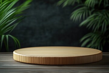 Poster - A wooden cutting board sitting on top of a wooden table, perfect for kitchen use