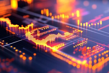 Poster - A close-up view of a circuit board featuring a bitcoin symbol