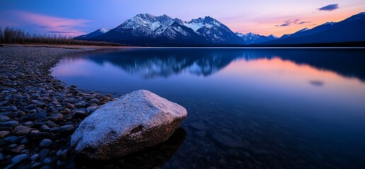 Canvas Print - Reflections on Still Waters Grand Teton Mountain Range Landscape Scene