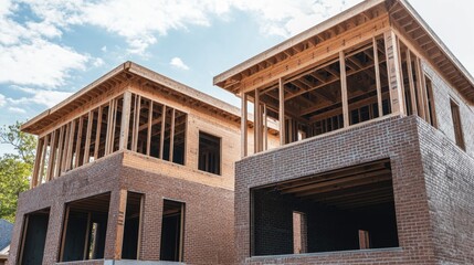 Poster - newly built structures being developed on a building site