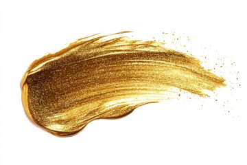 Poster - Close-up of gold paint on a white background, suitable for packaging design and advertising