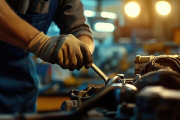 Poster - A person operating a machinery in a factory setting