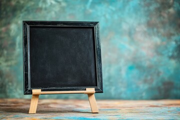 Aufkleber - A simple wooden easel holding a small chalkboard, ideal for school or home use
