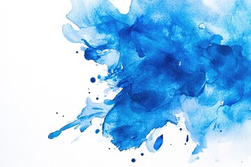 Poster - A close-up of a blue ink stain on a white background, ideal for illustrating concepts or highlighting important information