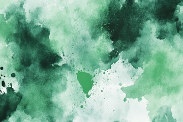 Poster - A close-up of a beautiful watercolor background with shades of green and black