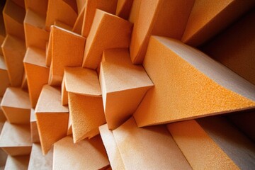 Poster - Close-up shot of a cardboard wall with corrugated texture