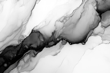 Fototapete - A close-up shot of a black and white painting, with intricate details and textures
