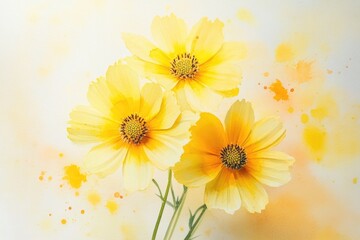 Poster - A bouquet of bright yellow flowers arranged in a decorative vase