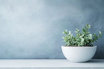 Wall Mural - Elegant Indoor Plant in White Bowl