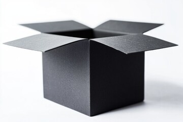 Poster - A close-up shot of an open black box on a white surface