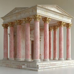 Wall Mural - Classical Marble Temple In Digital Format high resolution hd design