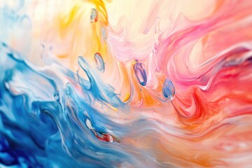Poster - A close-up view of a painted wave on canvas