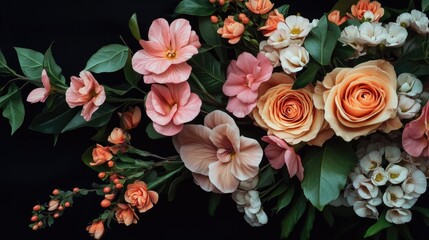 Poster - A close-up shot of a colorful bouquet of flowers