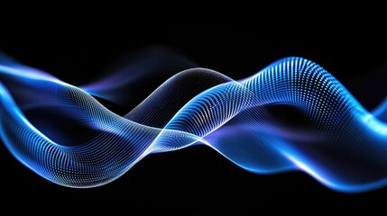 Aufkleber - Dynamic blue wave patterns abstract design digital art dark background creative concept for visual impact