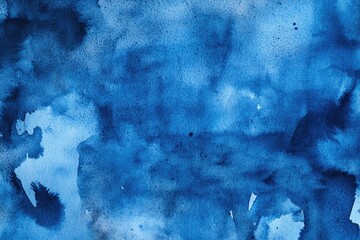 Aufkleber - A close-up shot of a beautiful blue watercolor background, ideal for use in graphic design or as a creative template