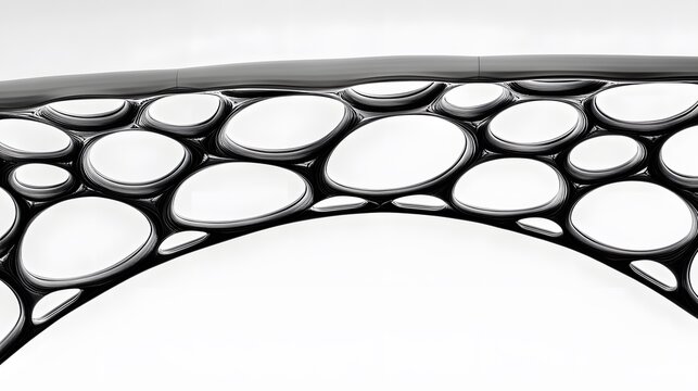 Abstract Black Organic Structure Design Arch Bridge