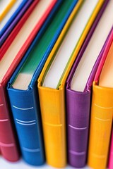 Aufkleber - A collection of bright and vibrant books stacked together on a shelf