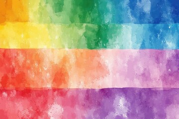 Poster - A vibrant watercolor painting featuring a colorful rainbow