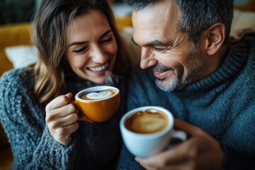 Poster - Two people enjoying coffee together