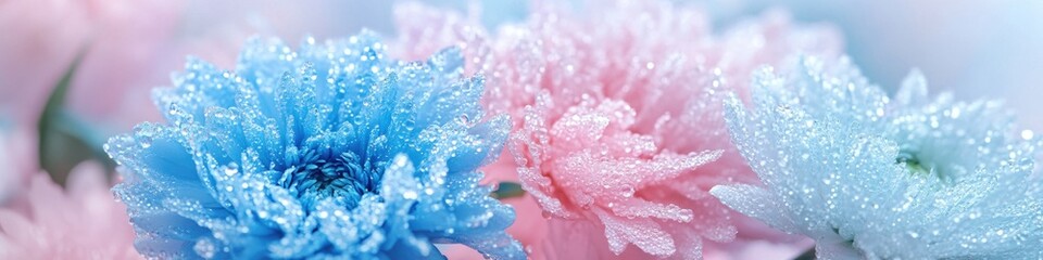 Aufkleber - Water-covered flowers in a close-up shot, suitable for use in advertising, editorial, or artistic purposes