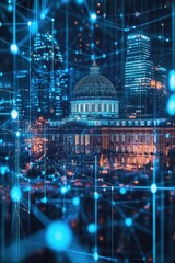 Poster - A large building with a distinctive dome structure, suitable for use as an architectural or structural reference image