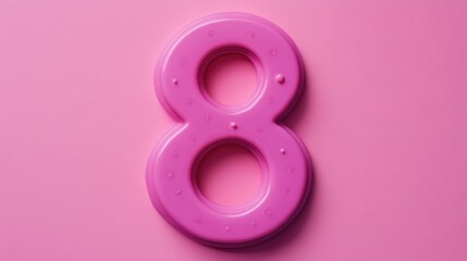 Poster - A simple design featuring the number 8 in pink color on a matching pink background, ideal for use in branding or visual identity projects