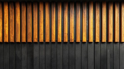 Poster - Elegant Wood and Dark Panel Combination in Modern Interior Design Photography
