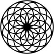 © Serkay - Intricate circular geometric design featuring interlaced arcs, forming a complex and visually appealing rosette pattern.