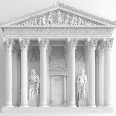 Wall Mural - Elegant Marble Temple Featuring Tall Columns high resolution hd photo